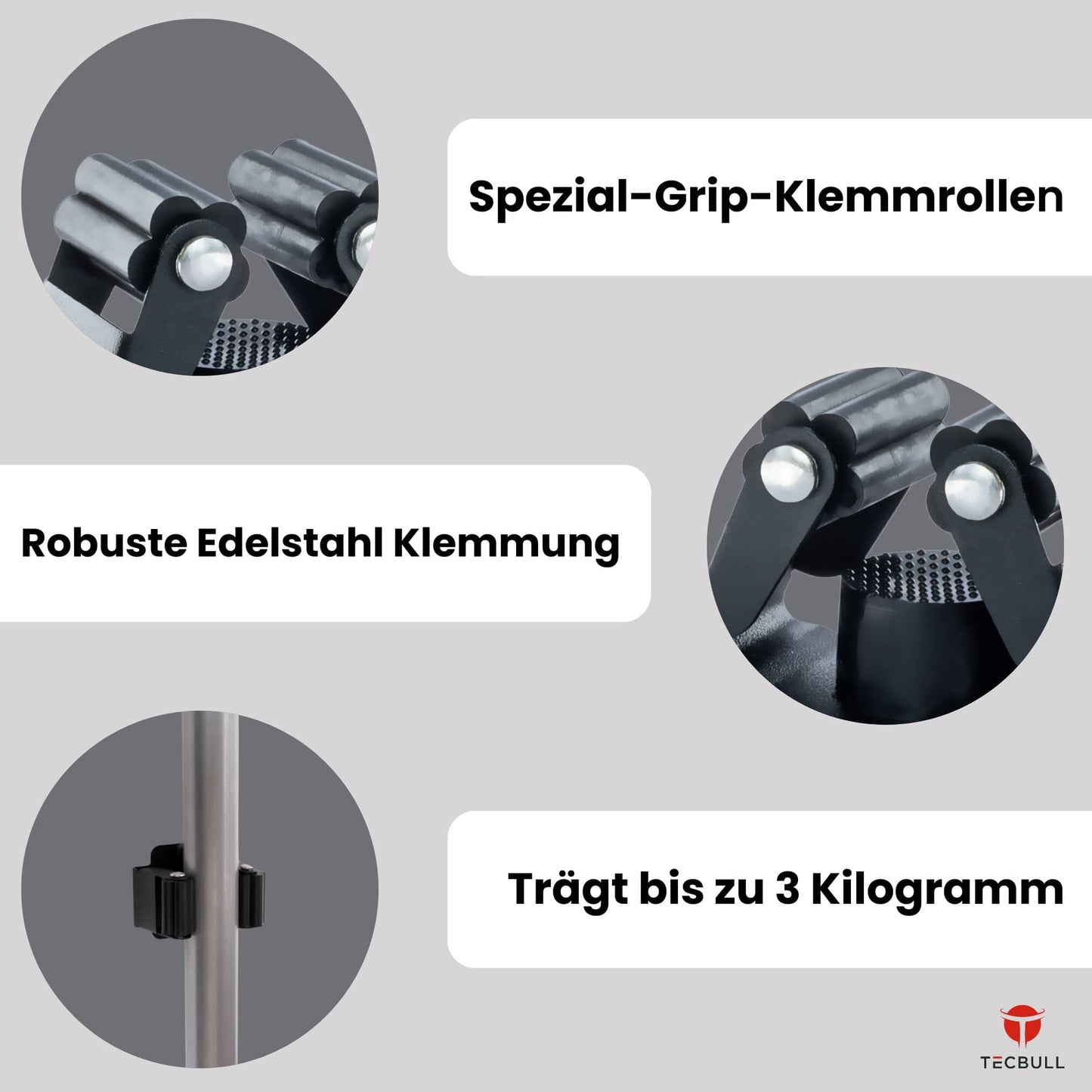 TECBULL® Besenhalterung Wand, Halterung Besen Mopp