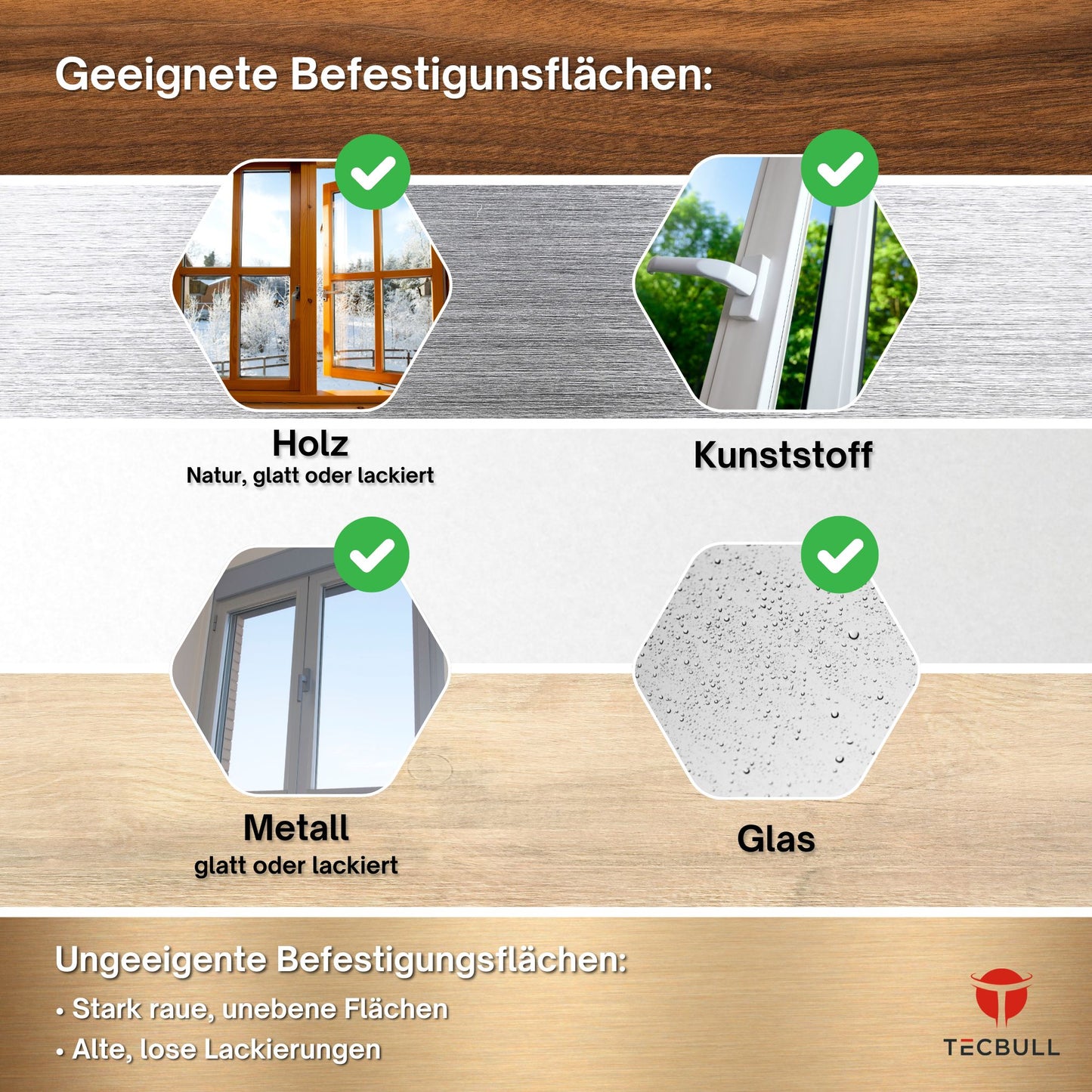TECBULL® Magische Vitragestangen Halter, Fenstergardinen Halter
