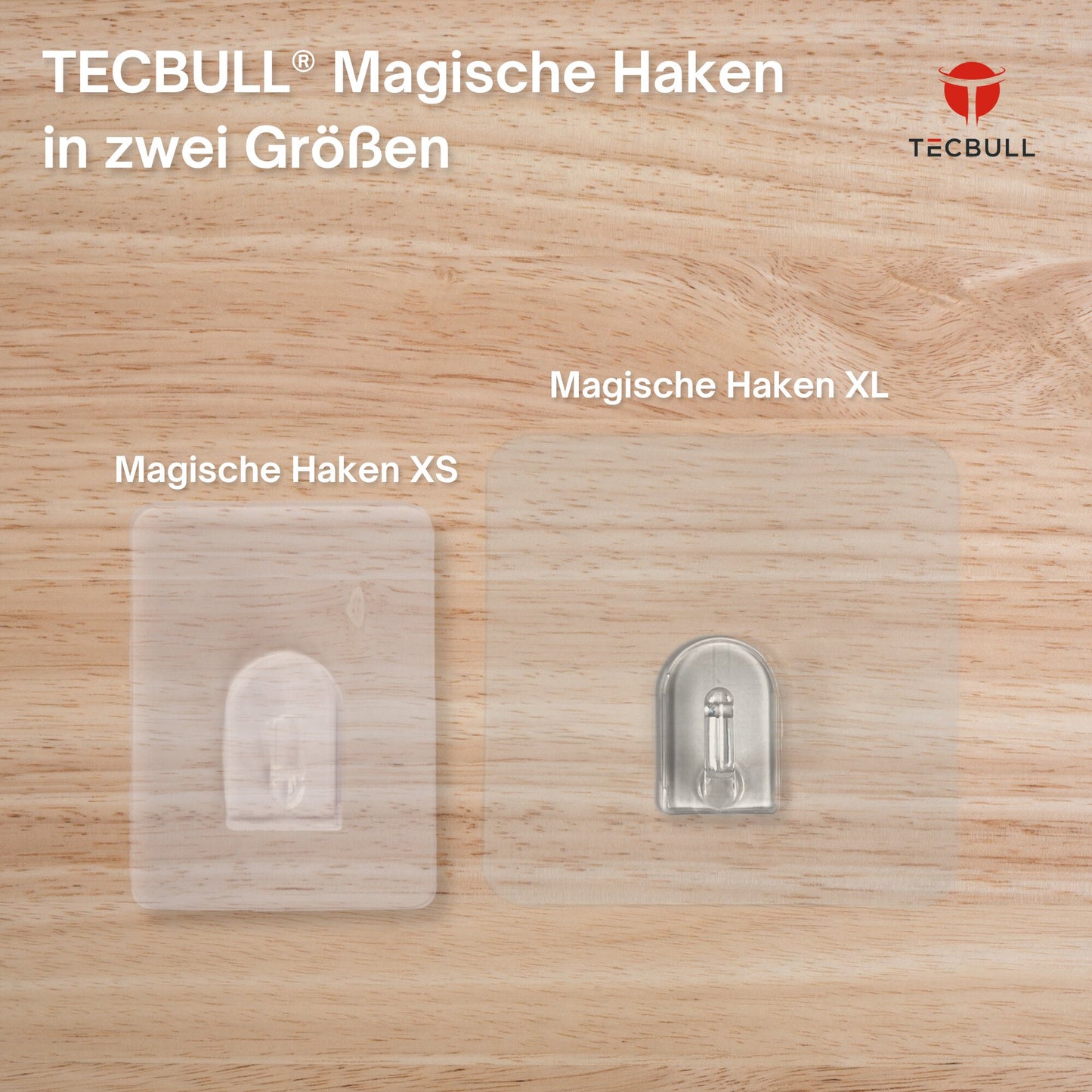 TECBULL® Magische Haken XS, rückstandsfrei ablösbar, wiederverwendbar