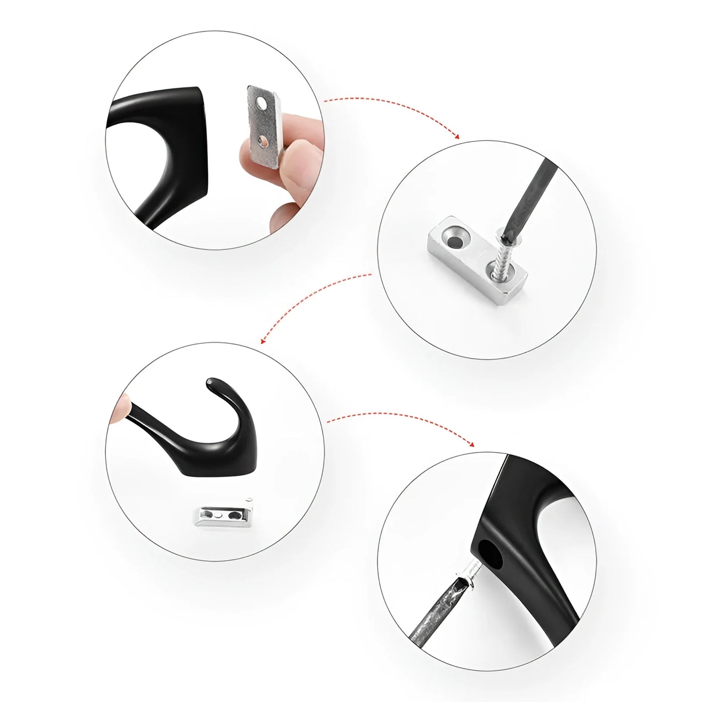 TECBULL® TB-822 Garderobenhaken schwarz matt Kleiderhaken Edel Metall Zink