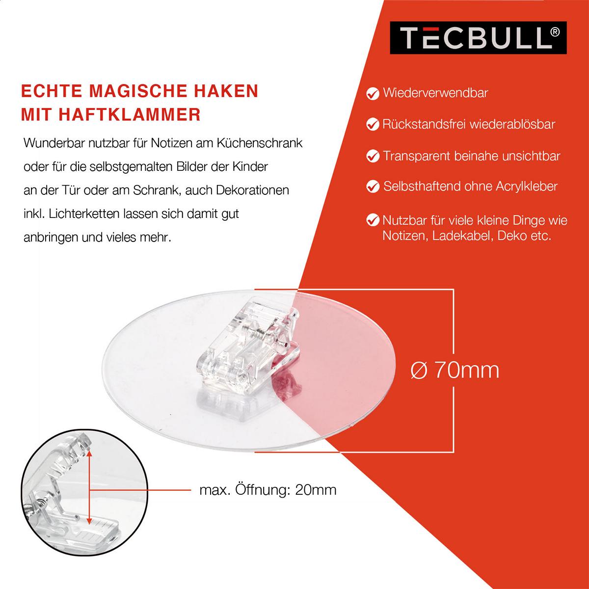 TECBULL® Magische Klammern - Haken wiederverwendbar ablösbar