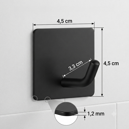 TECBULL Klebehaken V2 Edelstahl massiv, Wandhaken selbstklebend