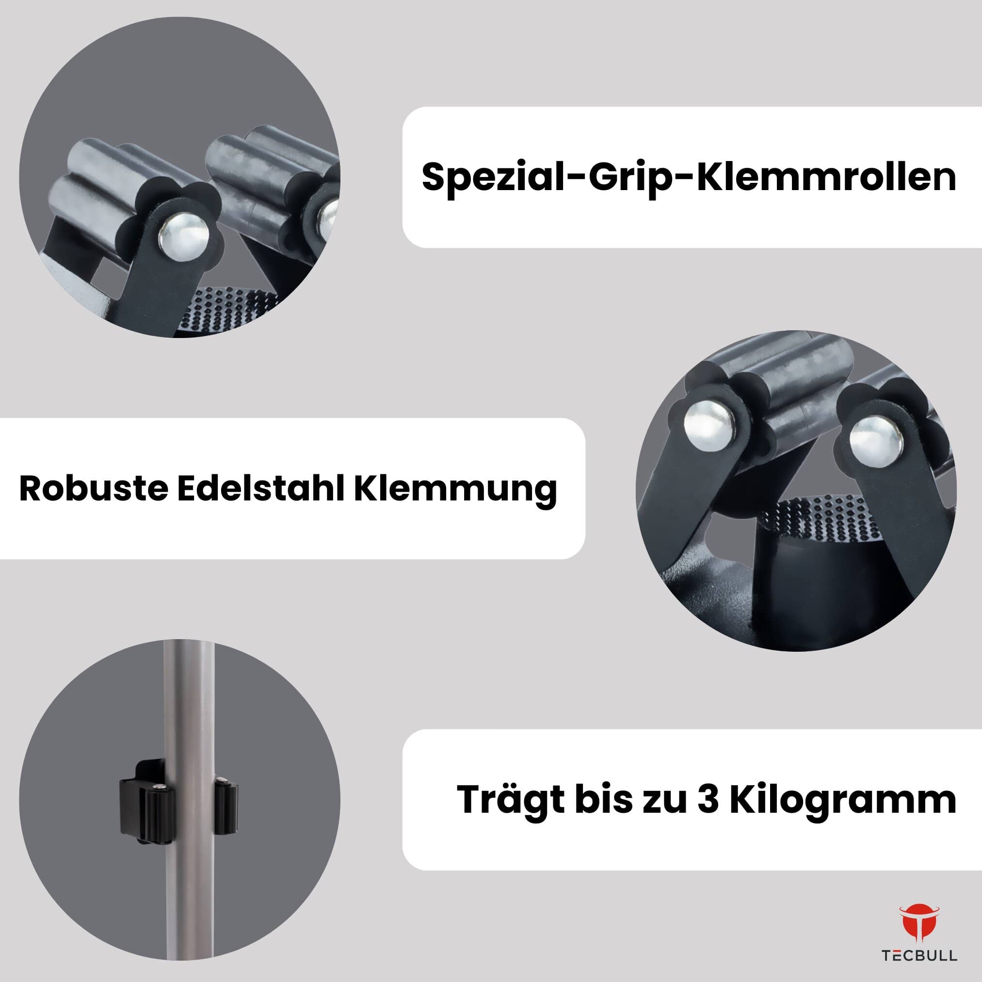 TECBULL® Besenhalterung Wand, Halterung Besen Mopp