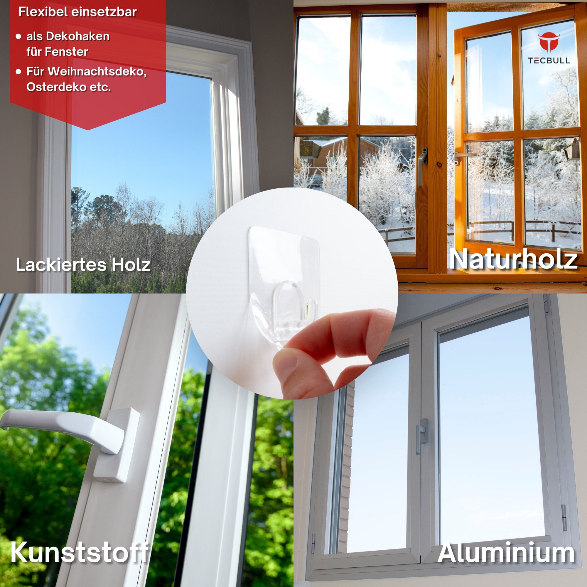 TECBULL® Magische Haken XS, rückstandsfrei ablösbar, wiederverwendbar