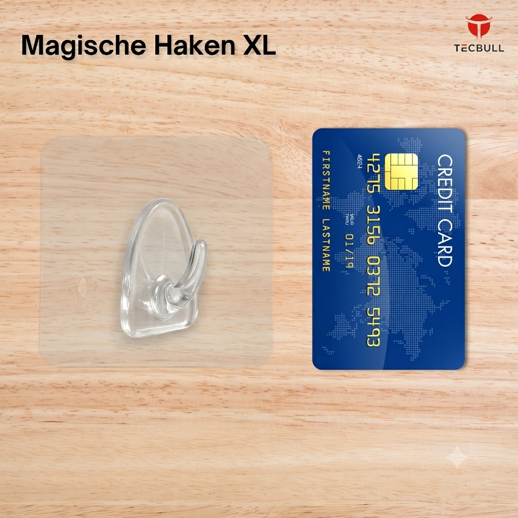 TECBULL® Magische Haken XL, rückstandsfrei ablösbar, wiederverwendbar