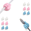 TECBULL® ’Funny Fist’ lustige Kabelhalter Zahnbürstenhalter Stifthalter selbstklebend - 12er Pack / Blau/Rosa/Weiß