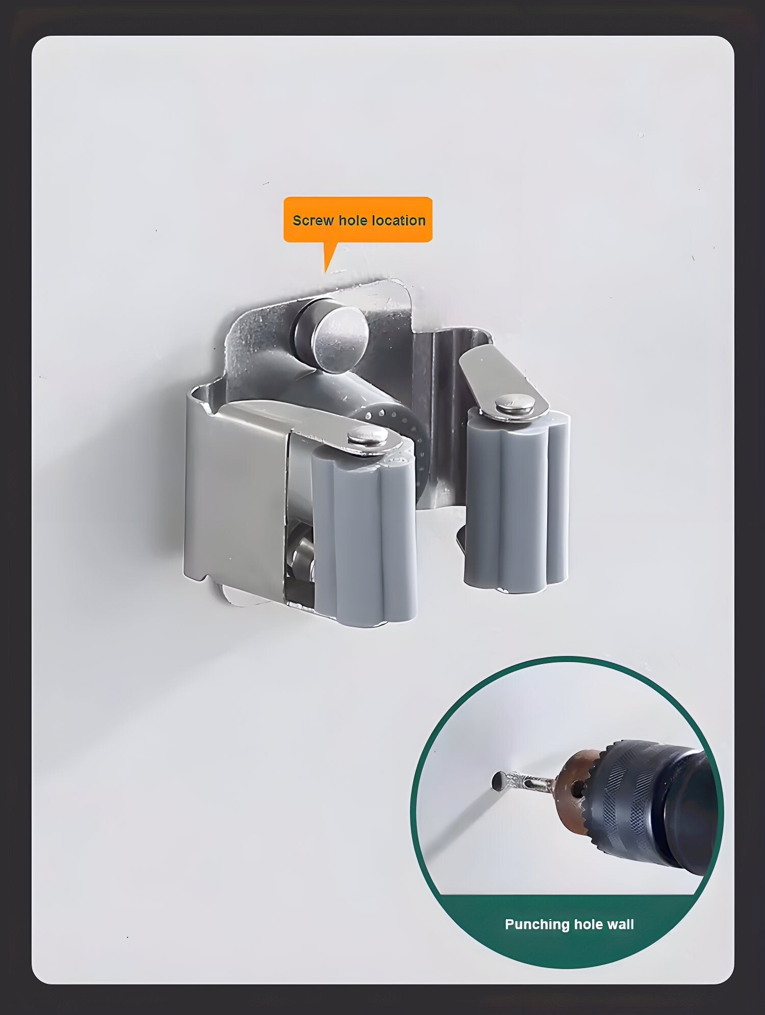TECBULL® broom holder wall, holder broom mop