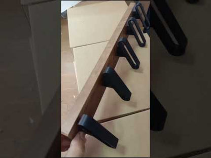TECBULL® Wandkapstok walnotenhout deluxe, exclusieve kapstoklijst