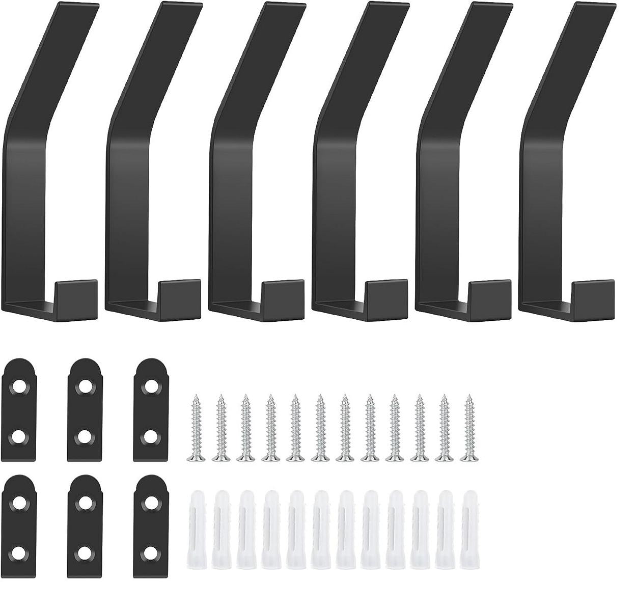 tecbull-Wand-garderobenhaken-deluxe-kleiderhaken-wandgarderobenhaken-wandhaken-jackenhaken-schwarz-matt-6er