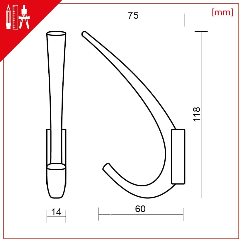 TECBULL® TB-7770 Wand Garderobenhaken Premium Kleiderhaken Wandhaken