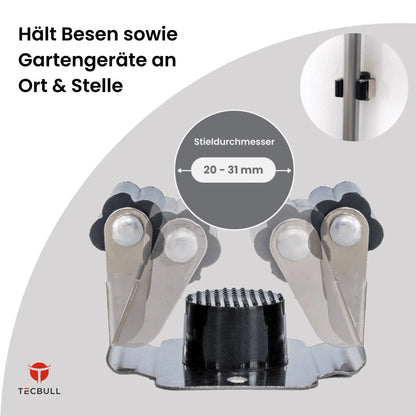 TECBULL® Besenhalterung Wand Halterung Besen Mopp
