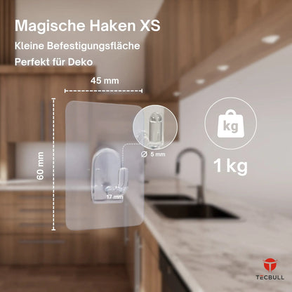 TECBULL® Magische Haken XS rückstandsfrei ablösbar wiederverwendbar