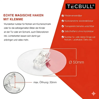 TECBULL® Magische Klammern Dekoration wiederverwendbar
