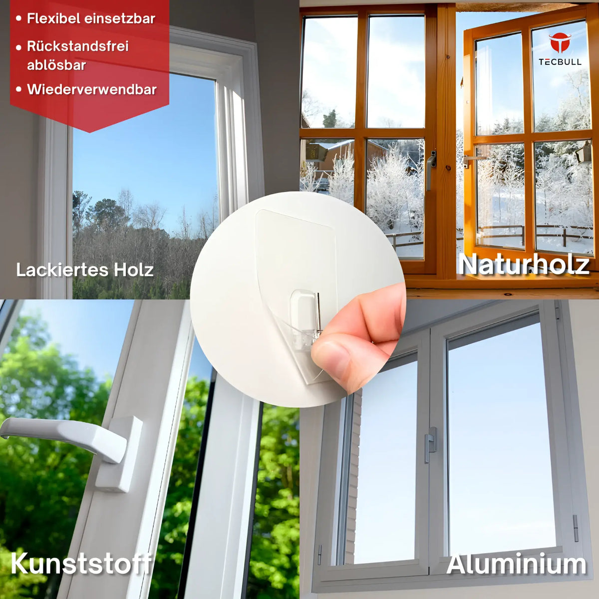 TECBULL® Magische Vitragestangen Halter Fenstergardinen
