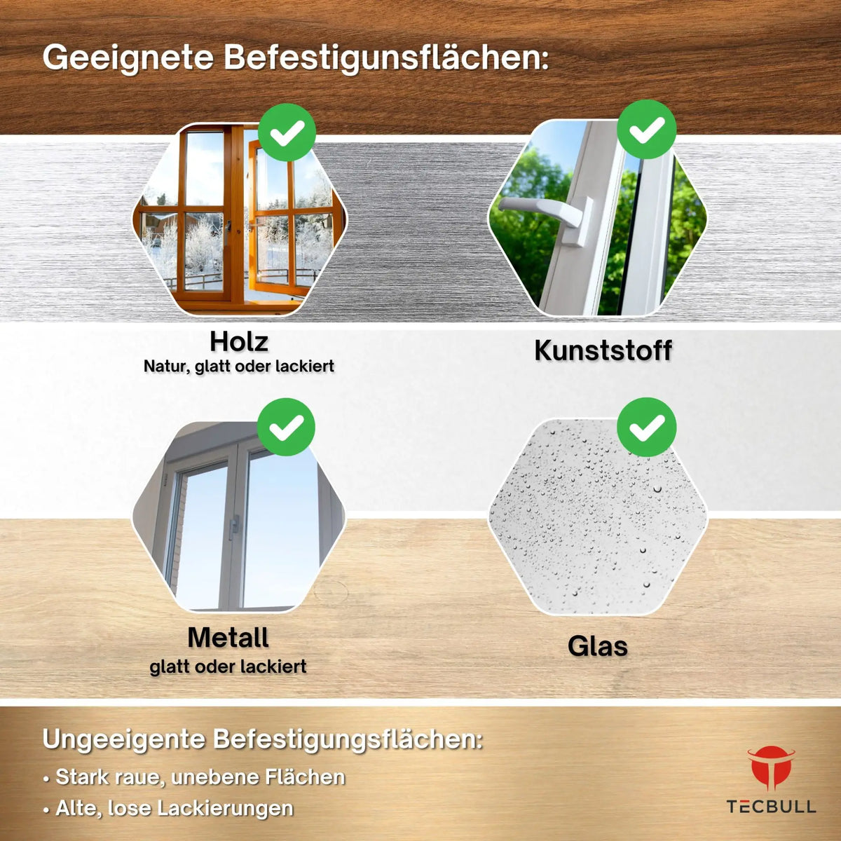 TECBULL® Magische Vitragestangen Halter Fenstergardinen