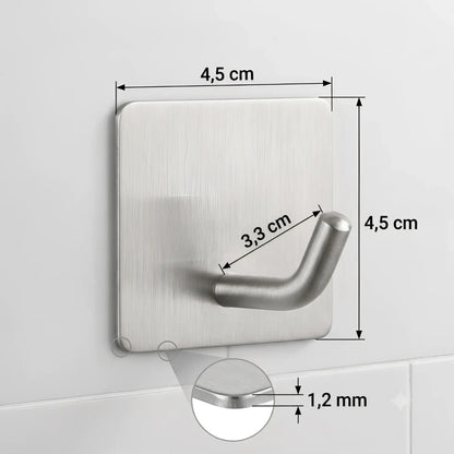 TECBULL® V2 Klebehaken Edelstahl massiv Wandhaken selbstklebend