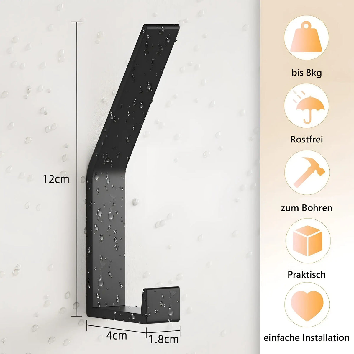 TECBULL® Wand Garderobenhaken - Befestigung ohne sichtbare Schrauben