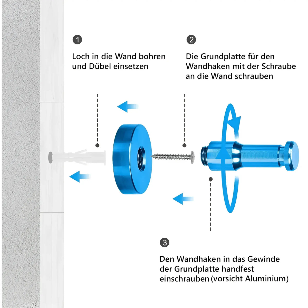 TECBULL® Wandhaken Garderobenhaken Kleiderhaken Huthaken