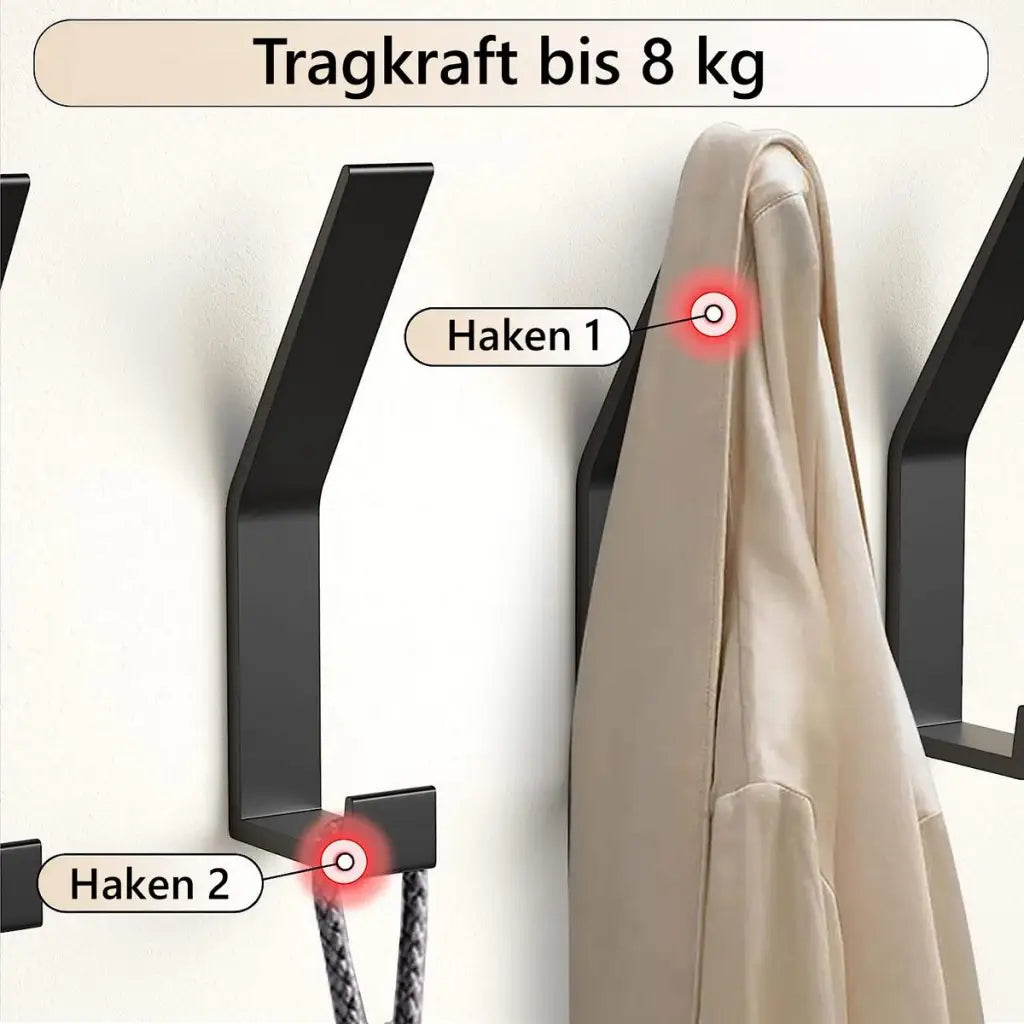TECBULL® Wand Garderobenhaken Deluxe, Kleiderhaken, Wandgarderobenhaken, Wandhaken