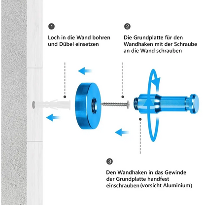TECBULL® Wandhaken Garderobenhaken Wandgarderobe Kleiderhaken Alu eloxiert